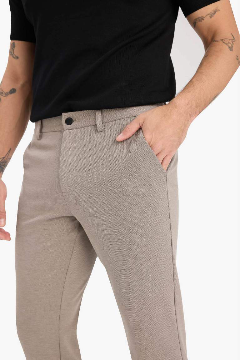 Jogger Fit Cepli Esnek Kumaş Düz Paça Pantolon