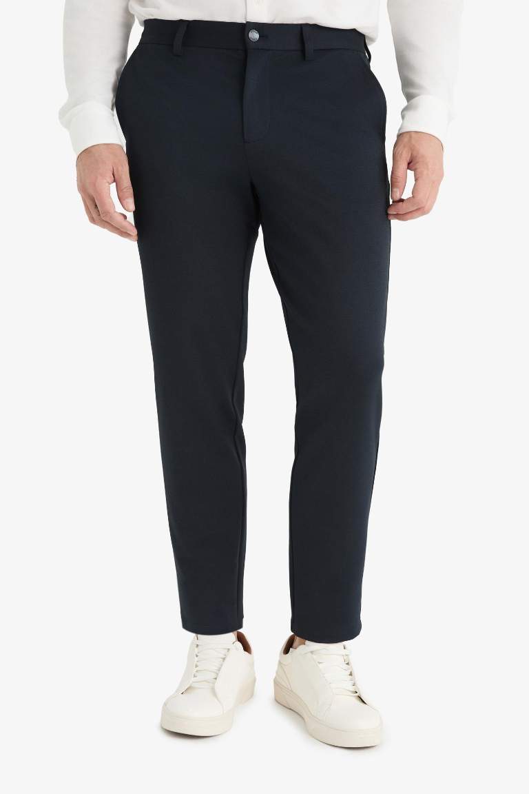 Jogger Fit Cepli Esnek Kumaş Düz Paça Pantolon