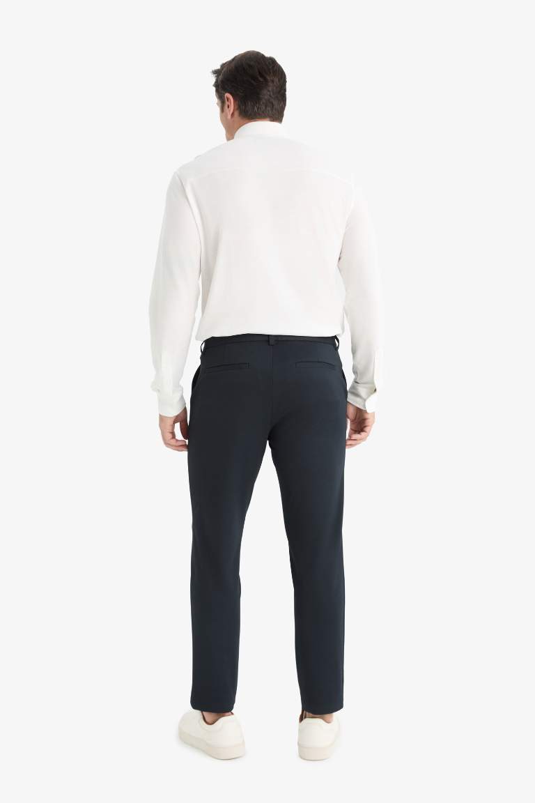 Jogger Fit Cepli Esnek Kumaş Düz Paça Pantolon