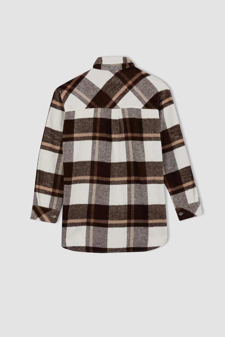 Oversize Fit Retro Ekoseli Oduncu Gömlek Tunik