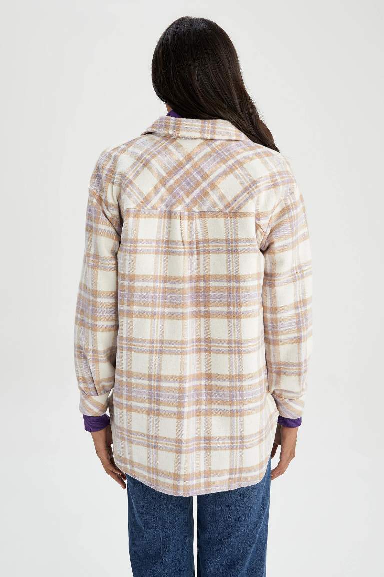 Oversize Fit Retro Plaid Lumberjack Shirt Tunic
