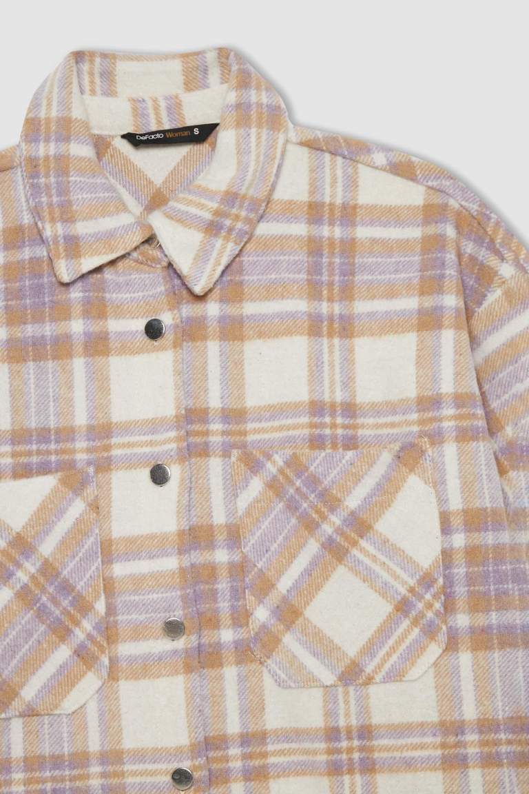 Oversize Fit Retro Plaid Lumberjack Shirt Tunic