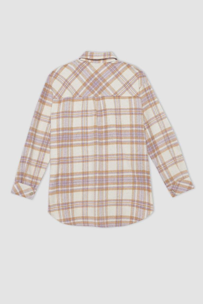Oversize Fit Retro Plaid Lumberjack Shirt Tunic