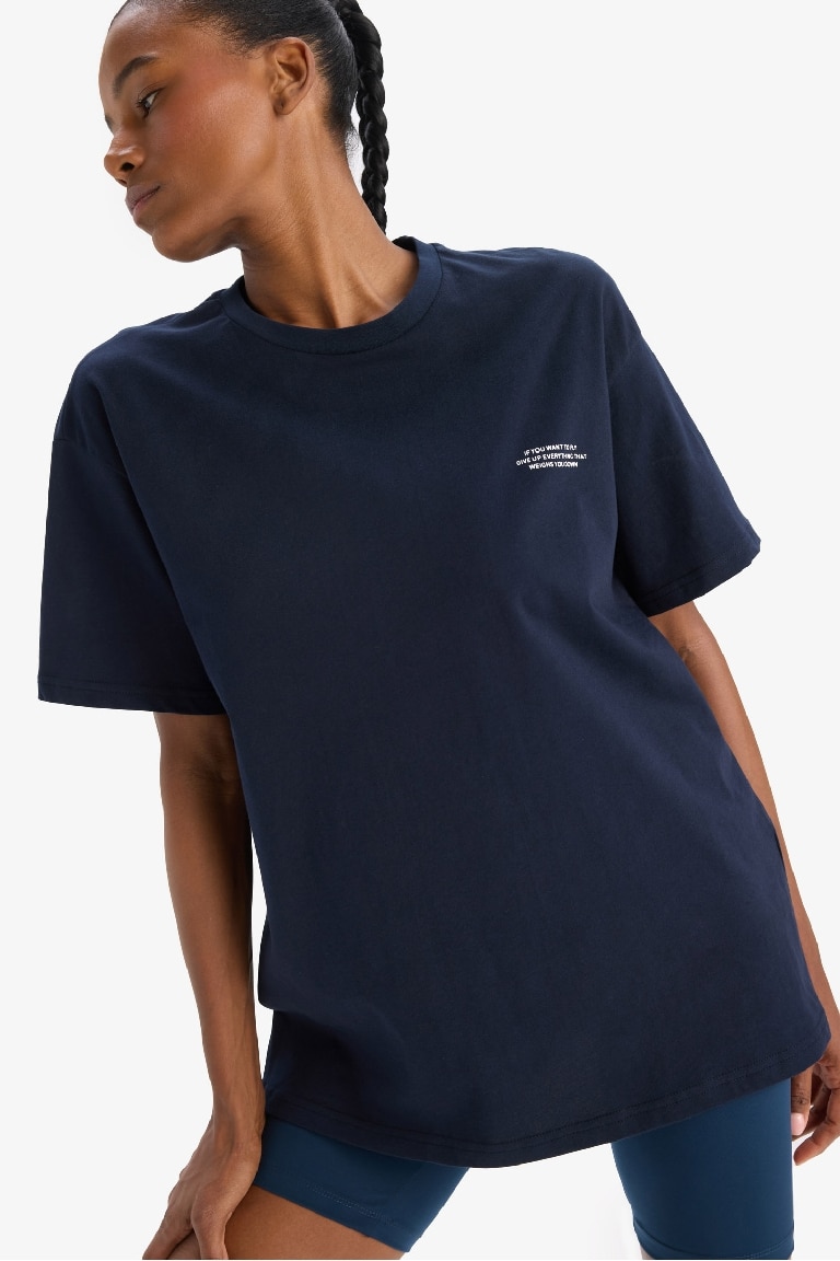 DeFactoFit Oversize Fit Crew Neck T-Shirt