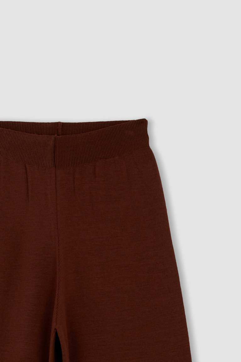 Wide Leg Yüksek Bel Triko Pantolon
