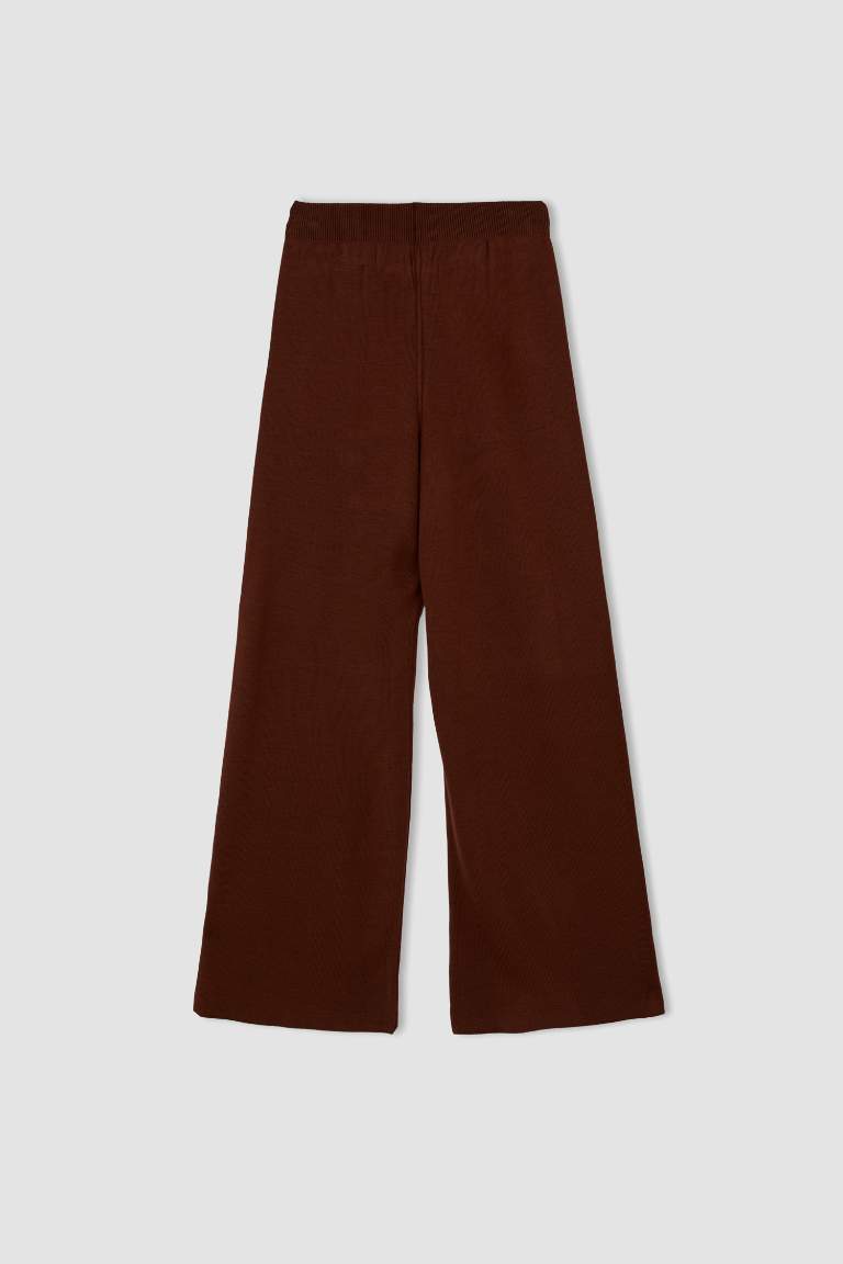 Wide Leg Yüksek Bel Triko Pantolon
