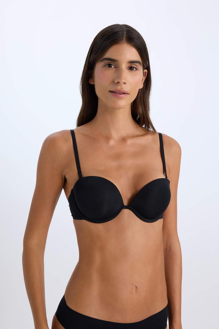 Micro Kaplı Full Push Up Straplez Sütyen-Fall in Love
