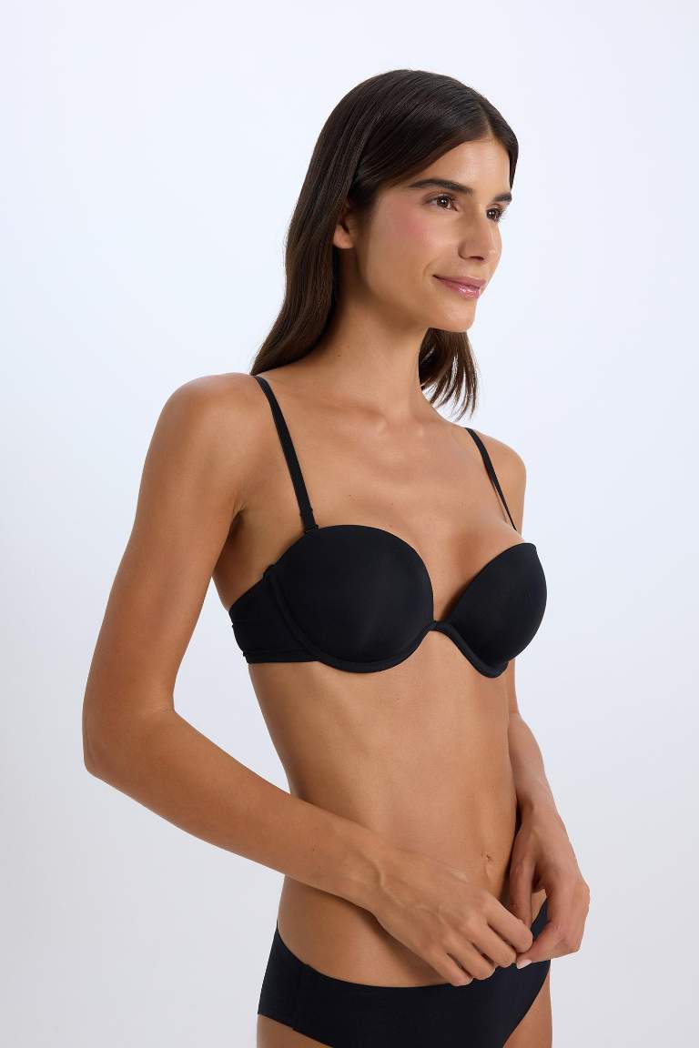 Micro Kaplı Full Push Up Straplez Sütyen-Fall in Love