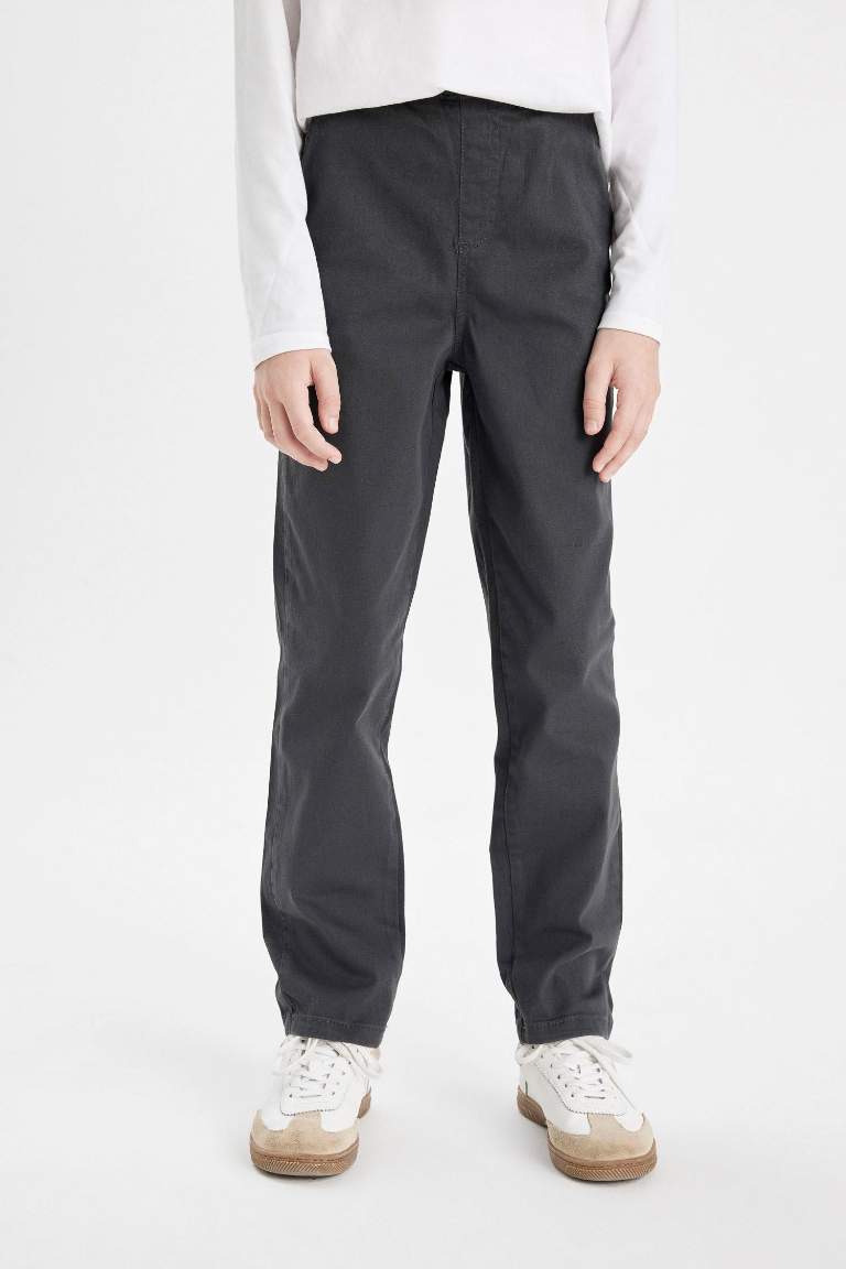 Boy Straight Leg Gabardine School Pants