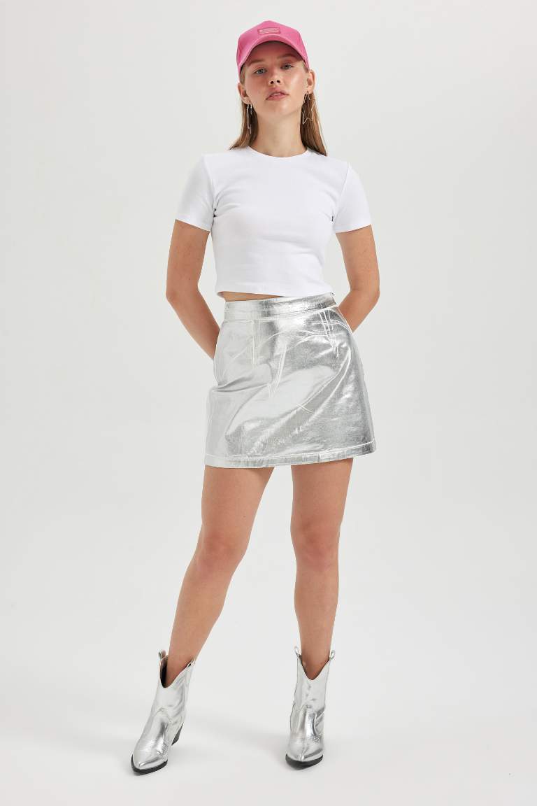 Coool Fitted Basic Kısa Kollu Crop Tişört