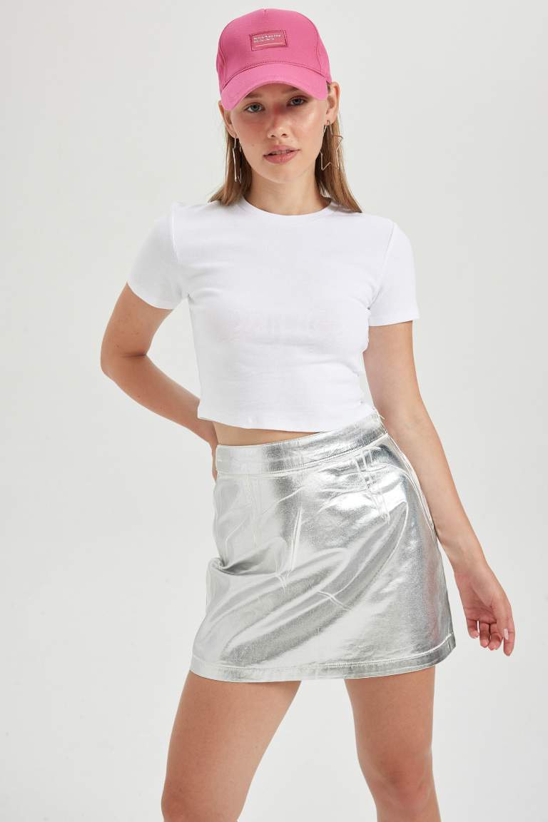 Coool Fitted Basic Kısa Kollu Crop Tişört