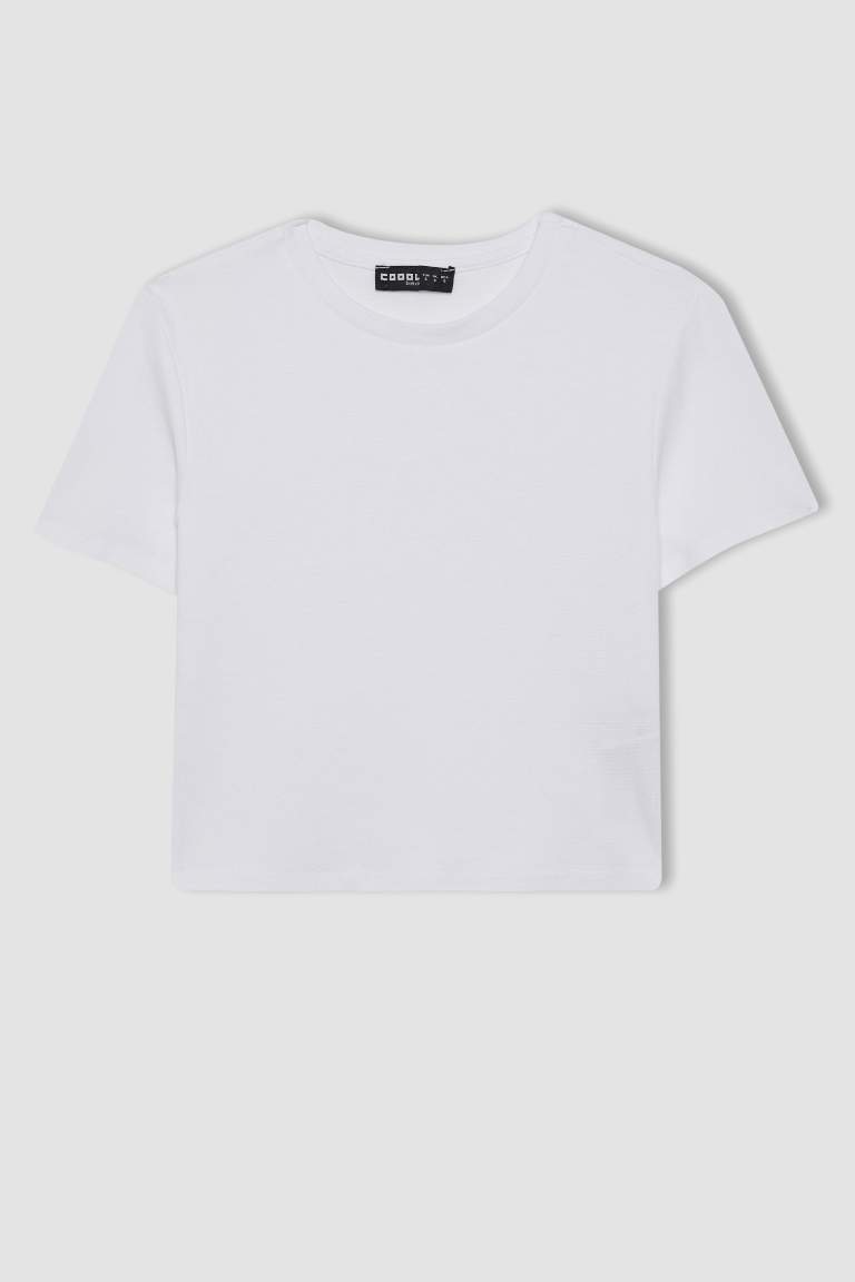Coool Fitted Basic Kısa Kollu Crop Tişört