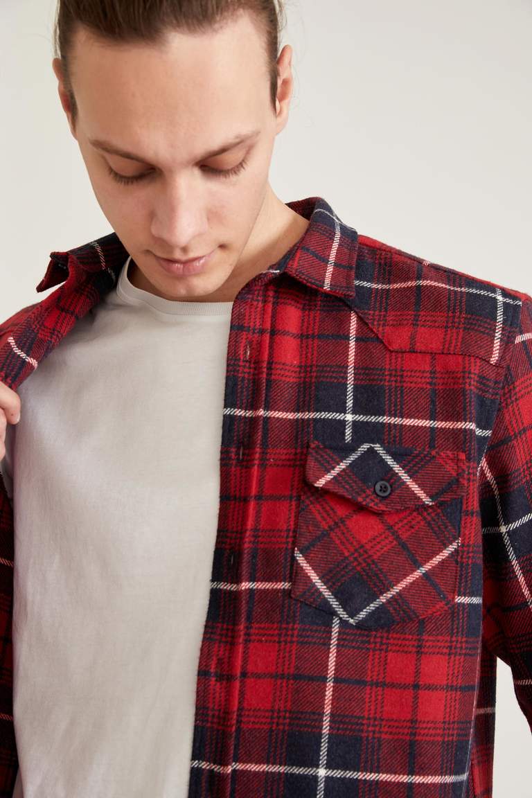Red MAN Checked Long Sleeve Regular Fit Lumberjack Shirt 1807371 | DeFacto