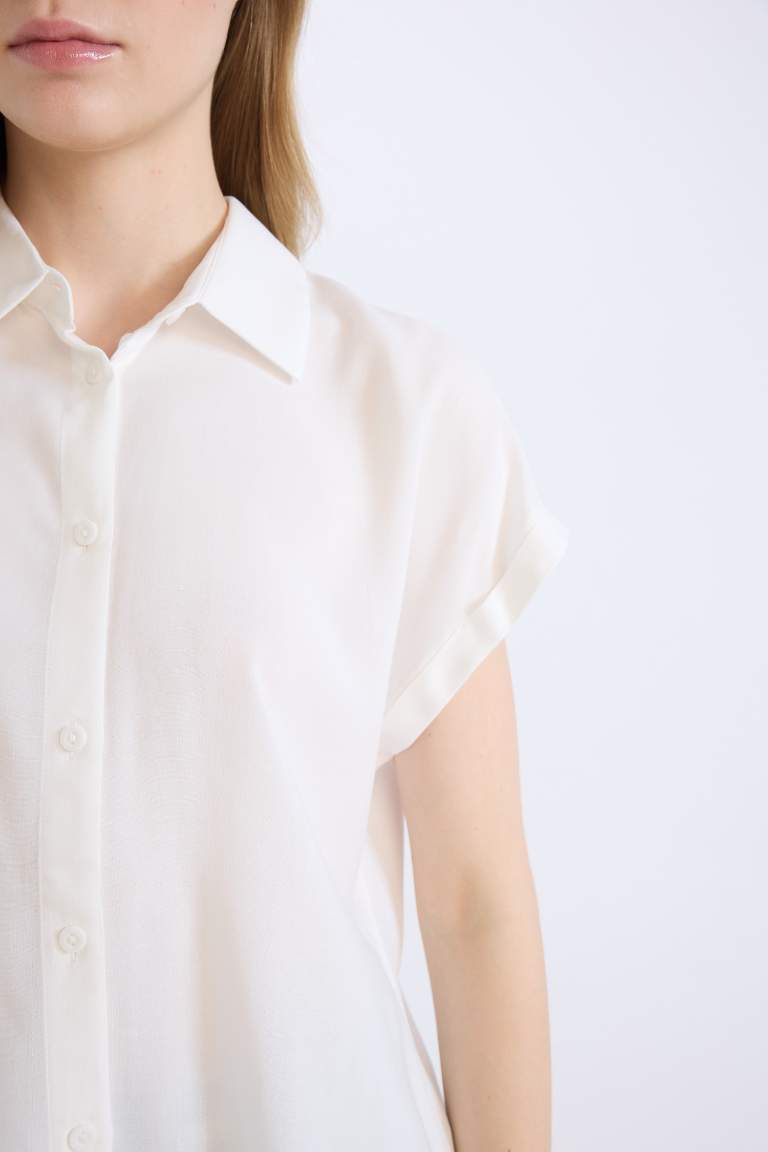 Regular Fit Shirt Collar Short Sleeve Shirt