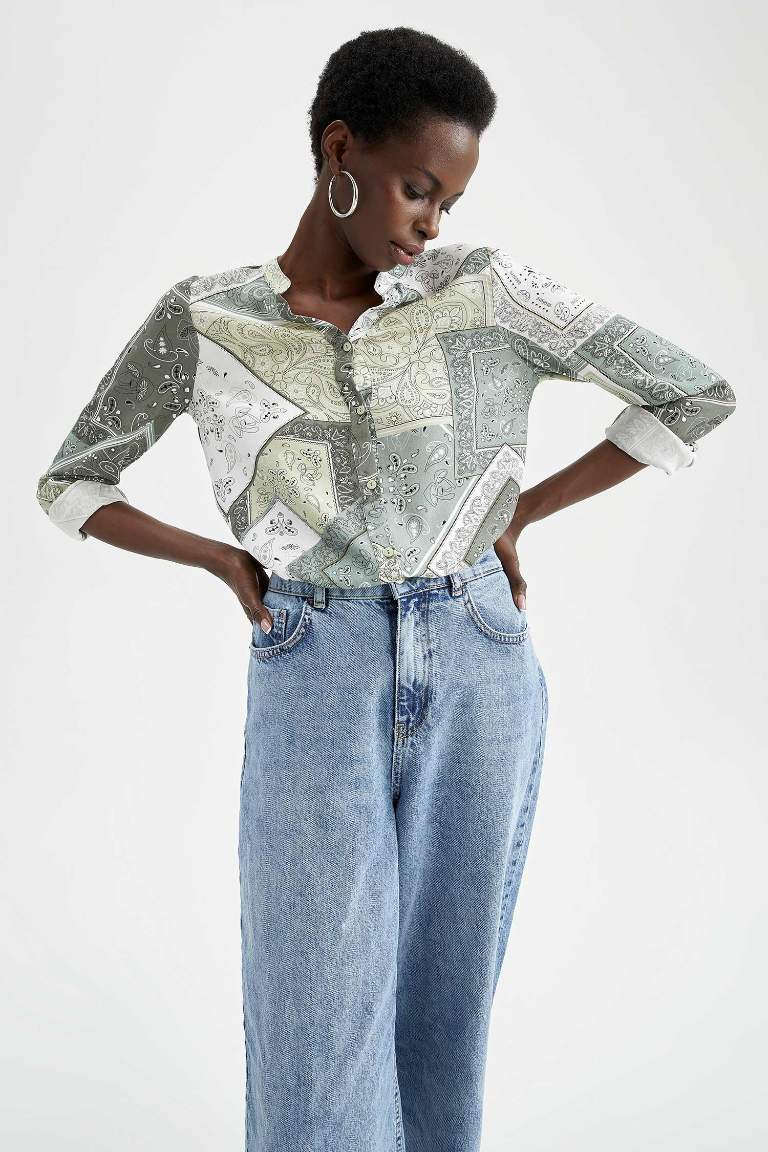 Relax Fit Floral Print Shirt Tunic