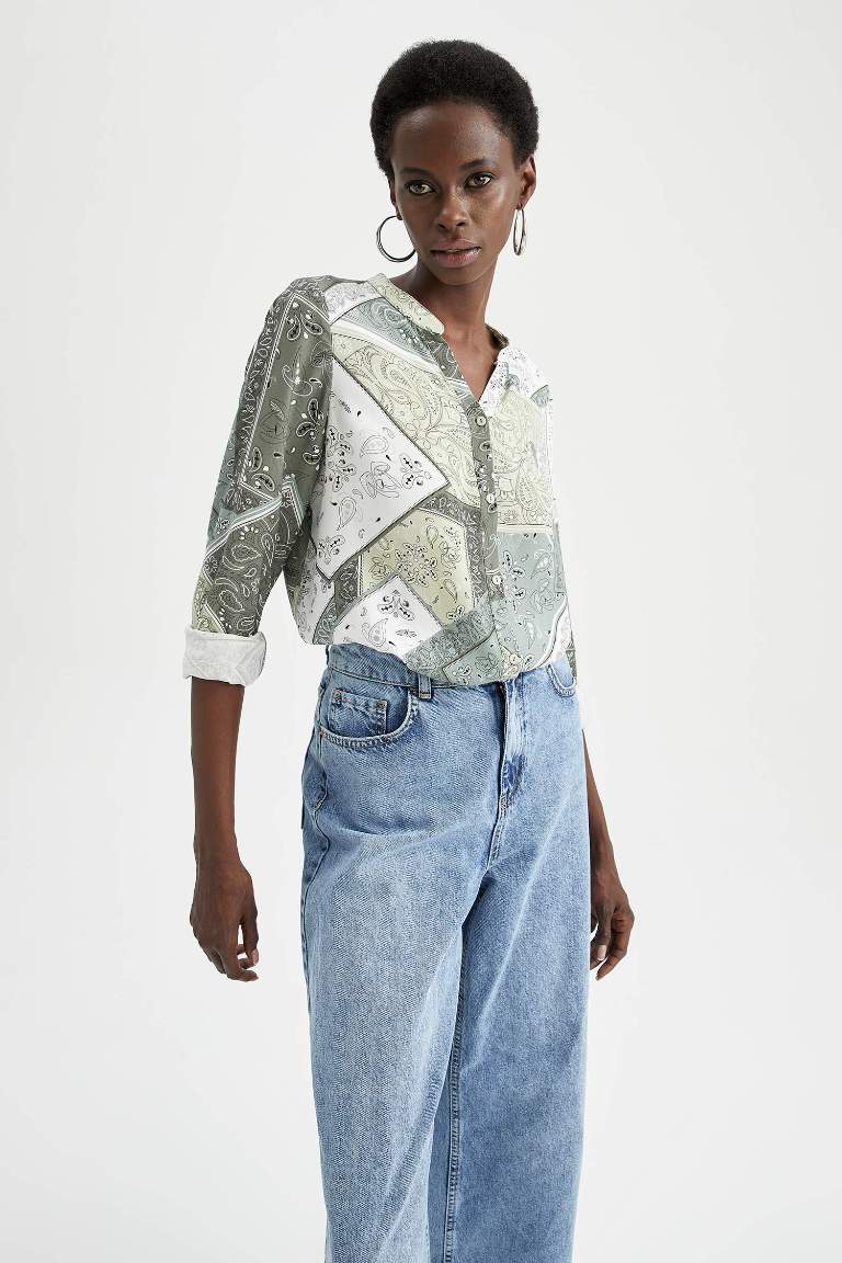 Relax Fit Floral Print Shirt Tunic