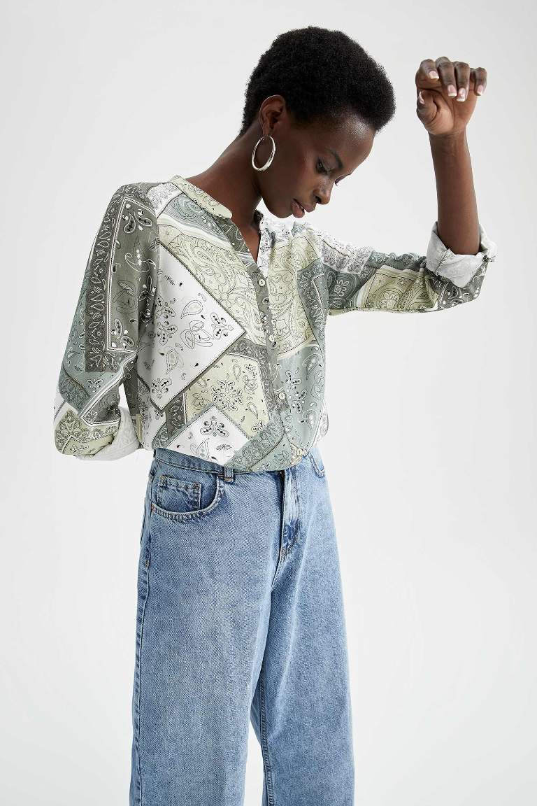 Relax Fit Floral Print Shirt Tunic