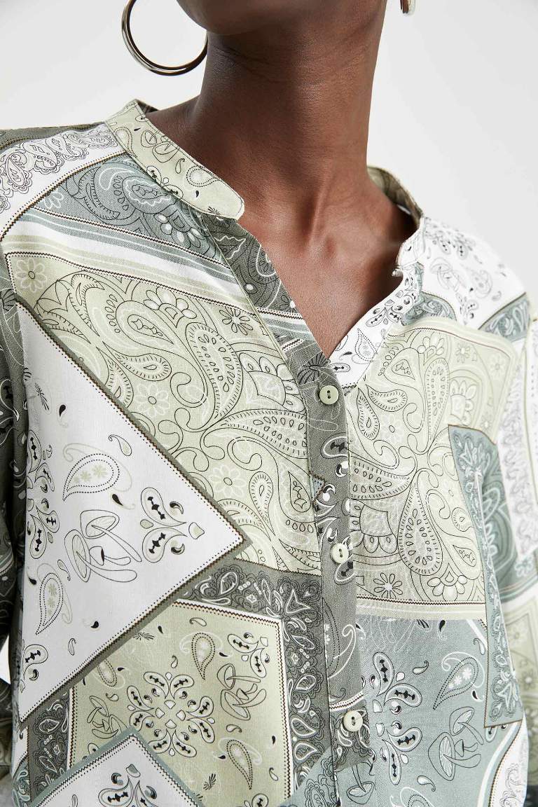 Relax Fit Floral Print Shirt Tunic