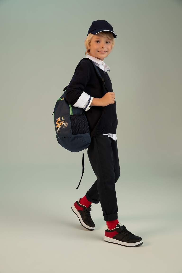 Boy Regular Fit Back To School Straight Leg Gabardine Trousers