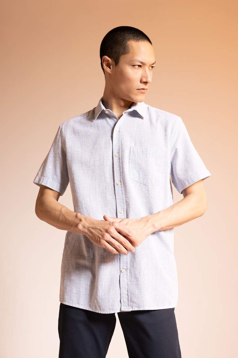 Regular Fit Short Sleeve One Side Pocket Shirt