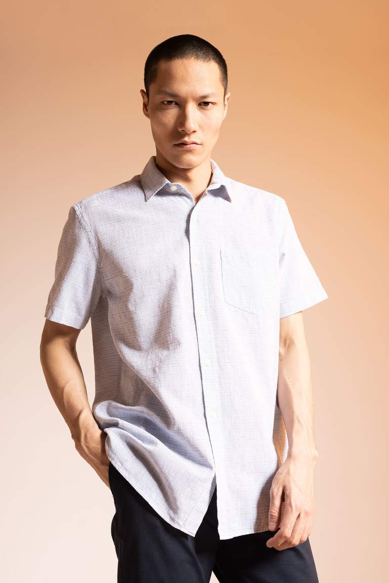 Regular Fit Short Sleeve One Side Pocket Shirt