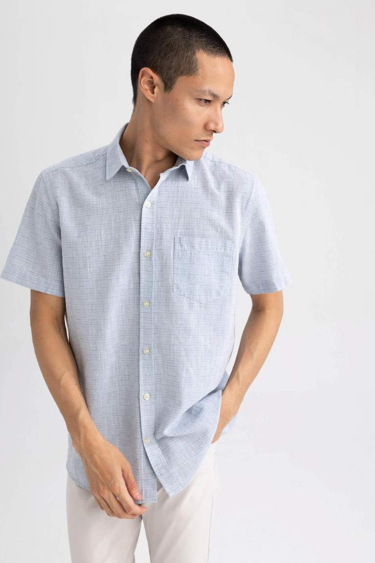 Regular Fit Short Sleeve One Side Pocket Shirt