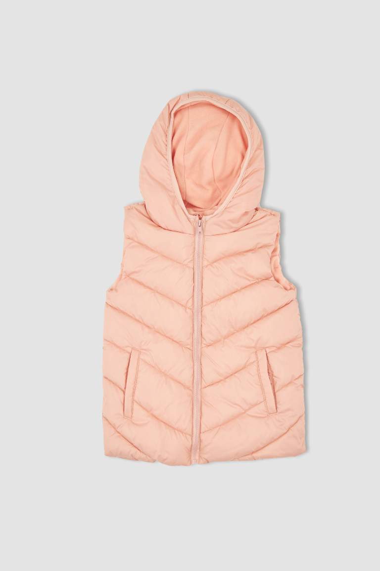 Girl Hooded Fleece Lined Vest