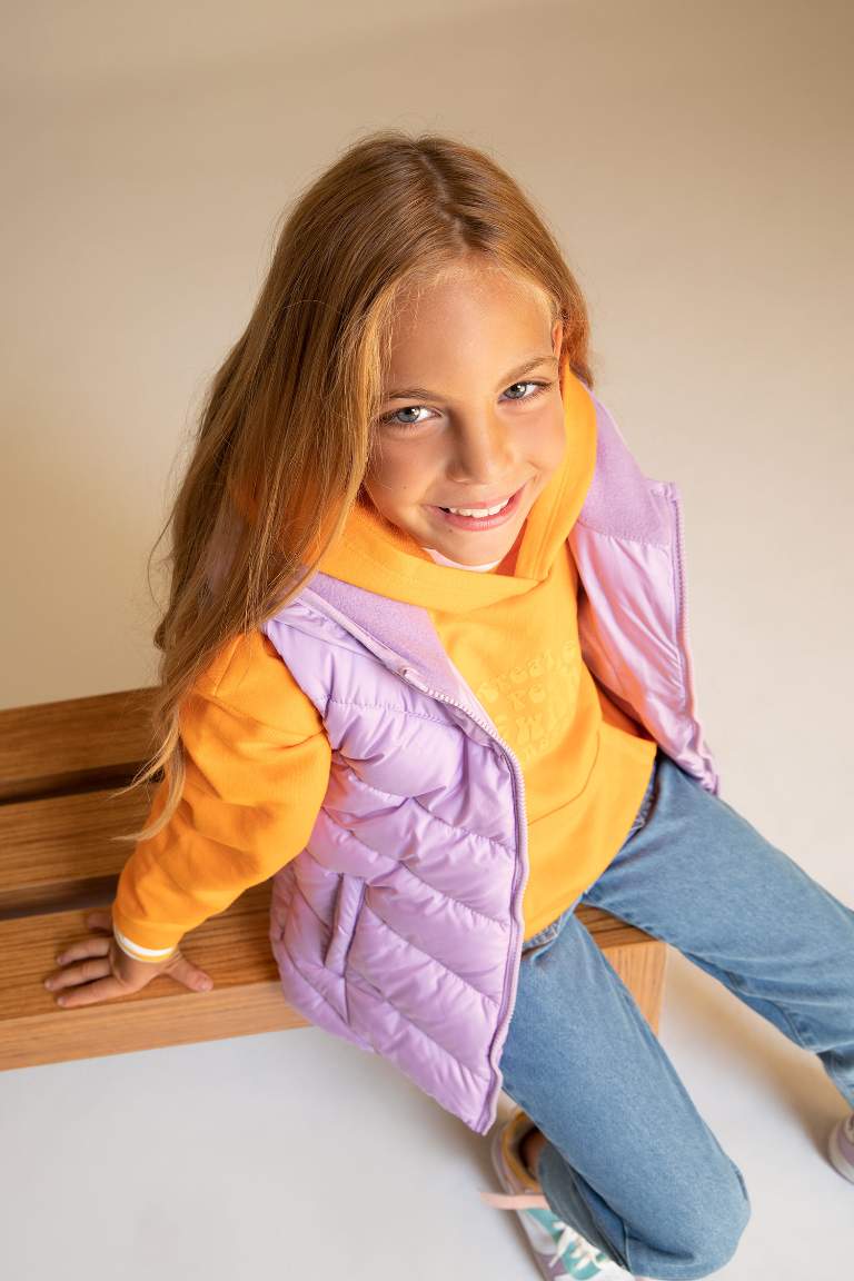 Girl Hooded Fleece Lined Vest