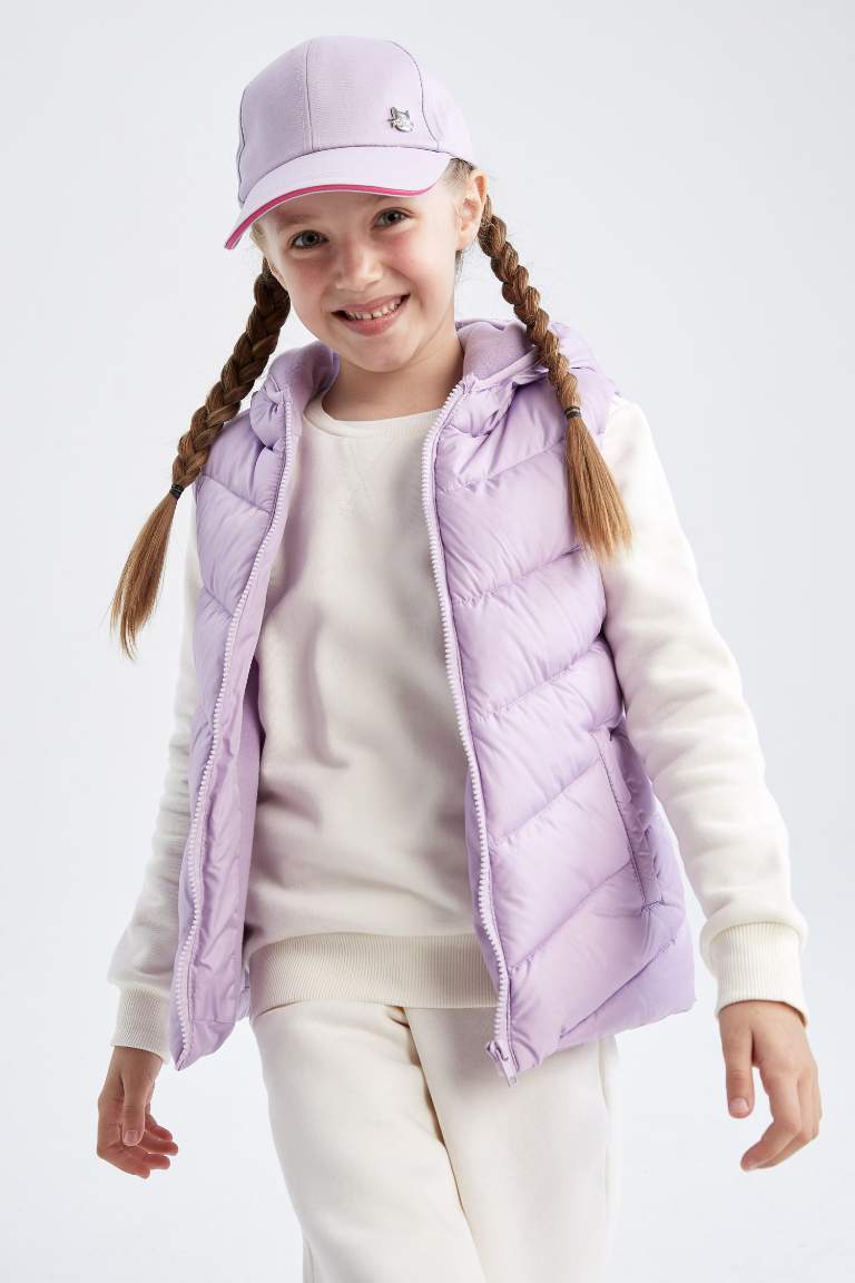 Girl Hooded Fleece Lined Vest