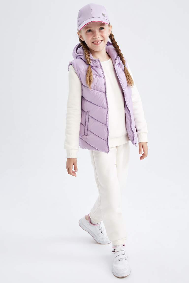 Girl Hooded Fleece Lined Vest