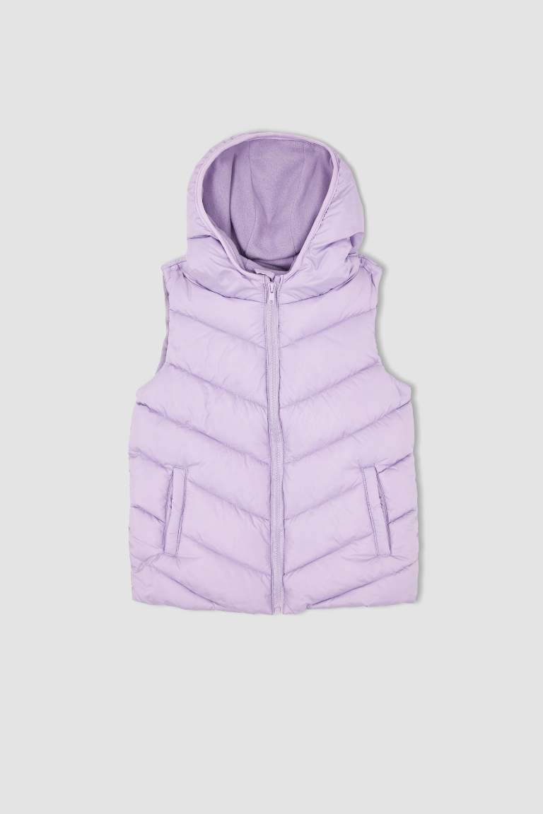 Girl Hooded Fleece Lined Vest