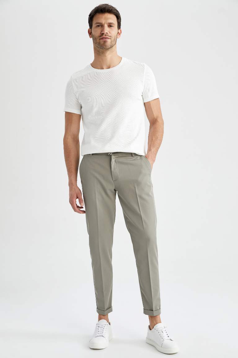 Beli Bağcıklı Duble Paça Jogger Chino Pantolon