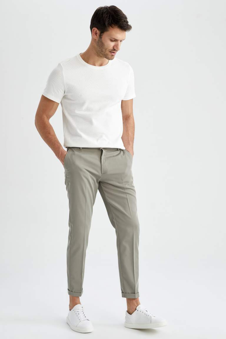 Beli Bağcıklı Duble Paça Jogger Chino Pantolon