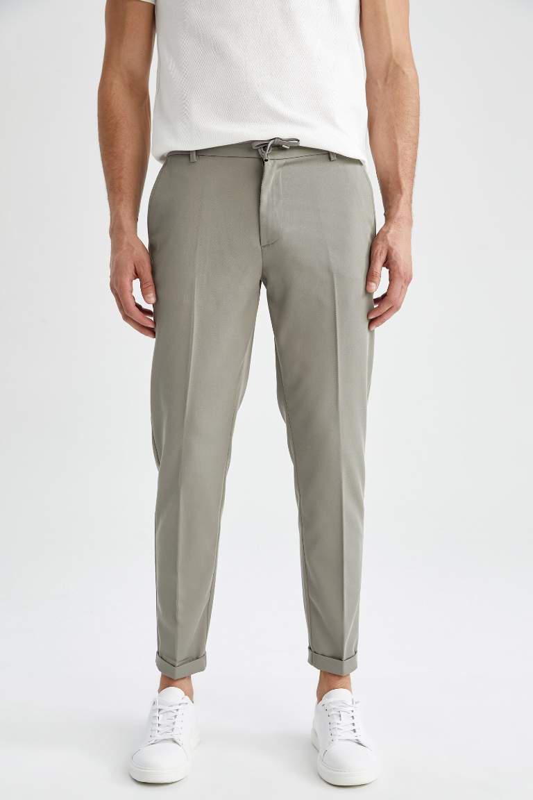 Beli Bağcıklı Duble Paça Jogger Chino Pantolon