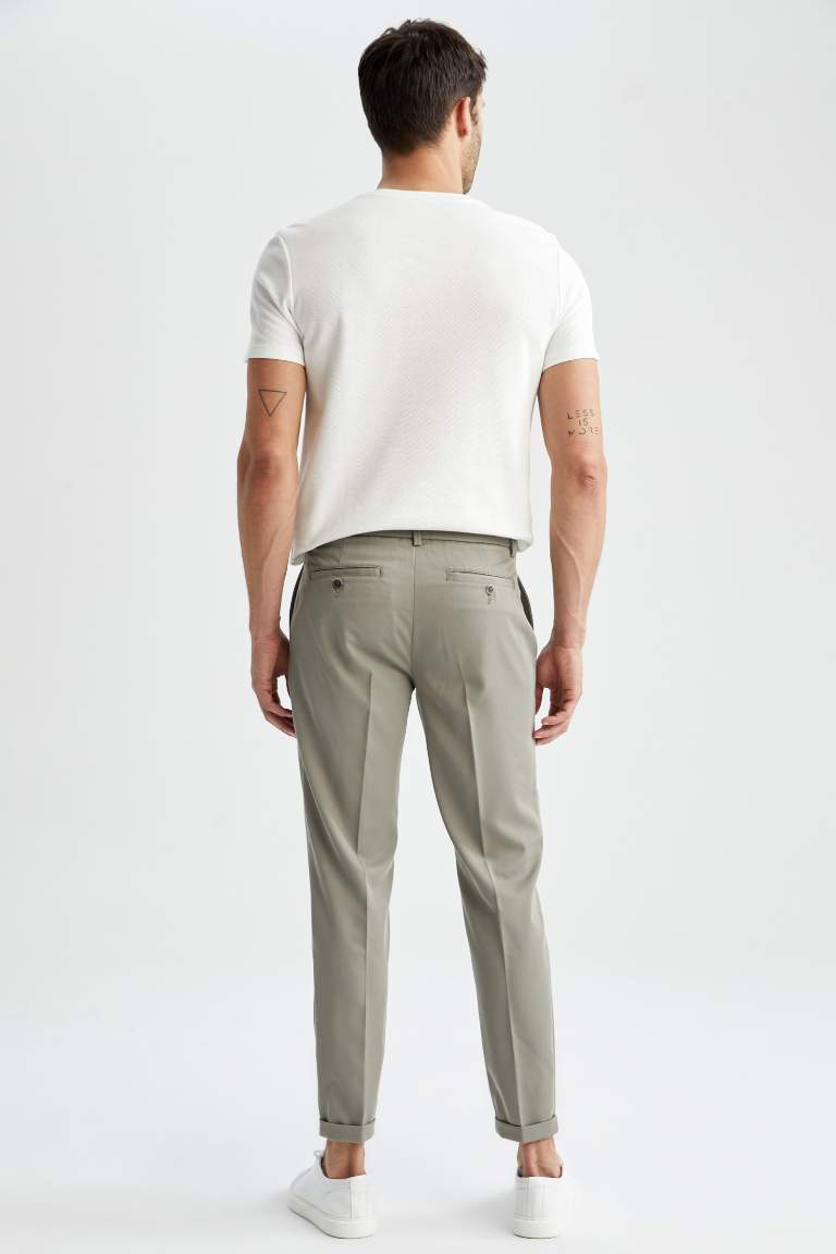 Beli Bağcıklı Duble Paça Jogger Chino Pantolon