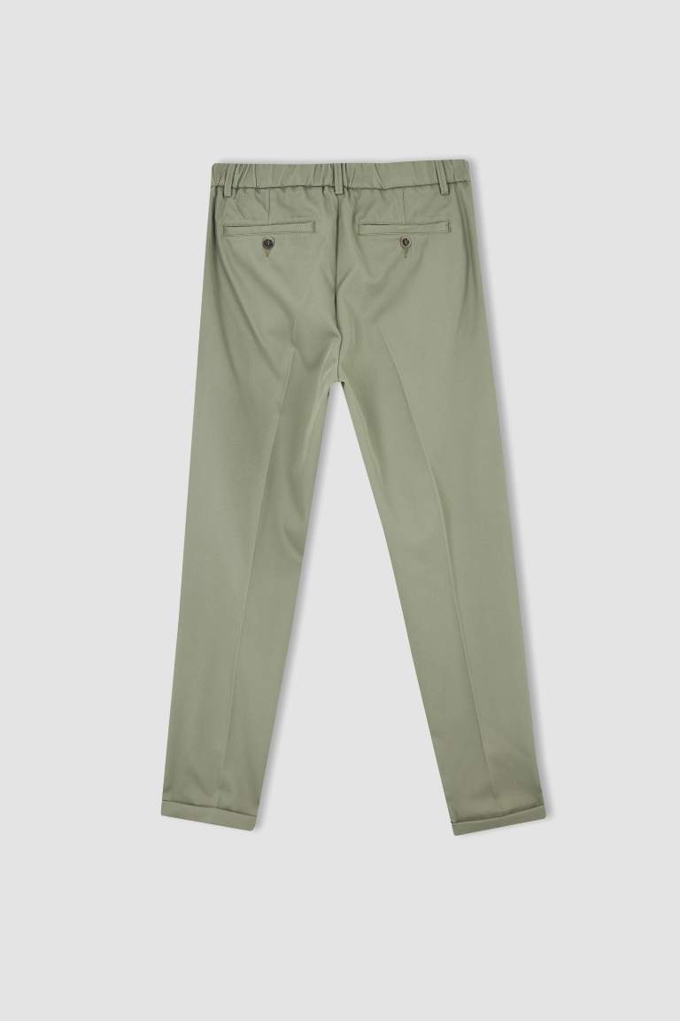 Beli Bağcıklı Duble Paça Jogger Chino Pantolon