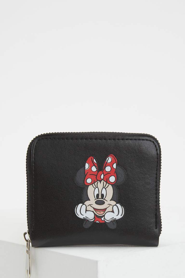 Kadın Mickey & Minnie Lisanslı Deri Görünümlü Cüzdan