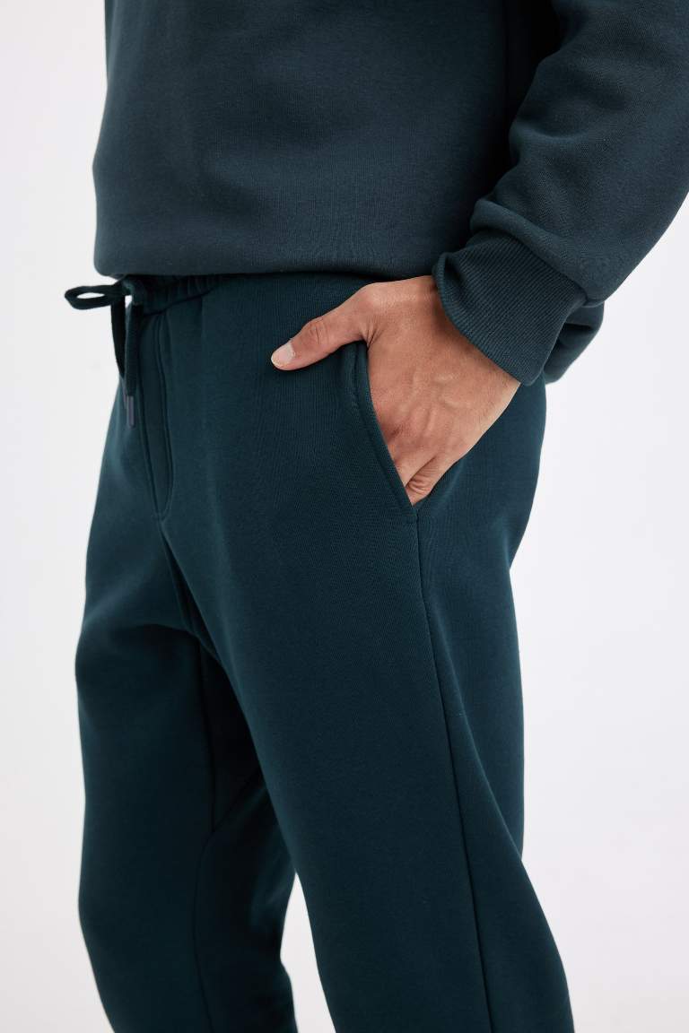 Relax Fit Thick Sweatshirt Fabric Rib Hem Sweatpants