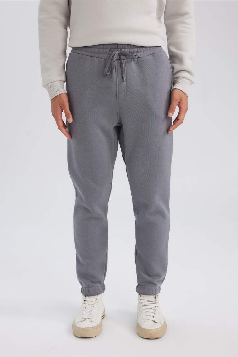 Relax Fit Thick Sweatshirt Fabric Rib Hem Sweatpants