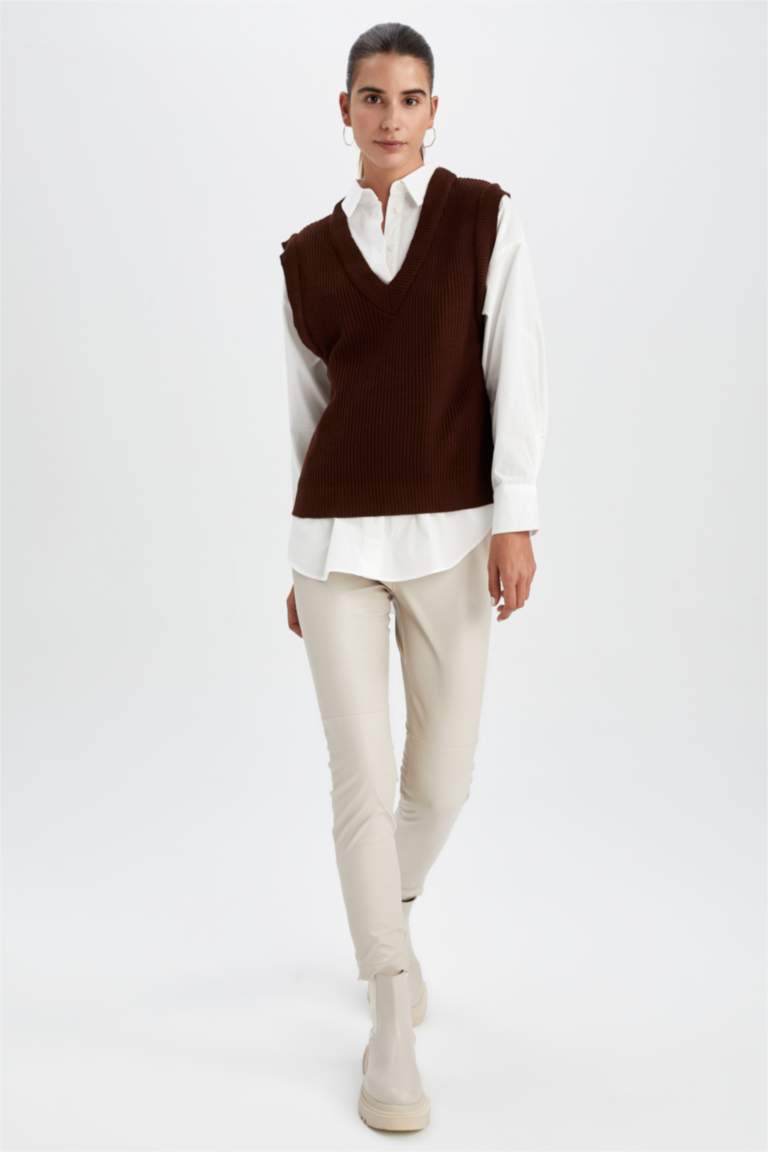 بلوفر كت قصة عادية من قماش ثيسالونيكي