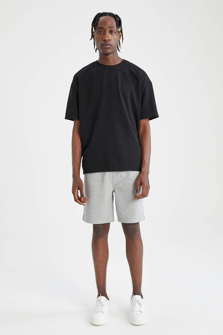 Black MAN Oversize Fit Crew Neck Basic Short Sleeve T-Shirt 2525649 ...