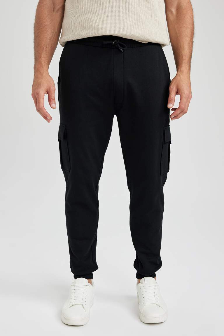 Regular Fit Thin Sweatshirt Fabric Rib Hem Sweatpants