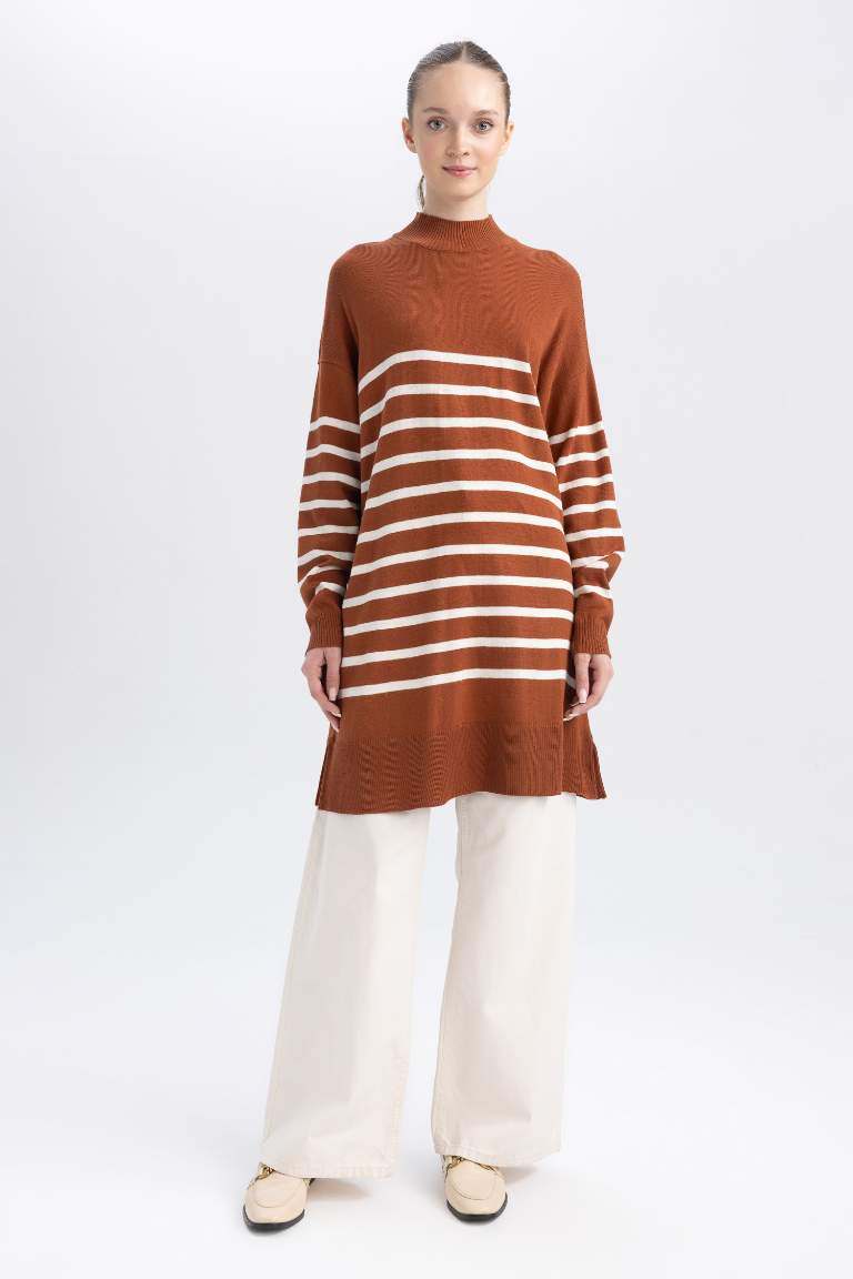 売れ筋・人気アイテム 商品 WOMAN Brown Regular DeFacto | 2816166 Tunic Turtleneck Half Fit トップス