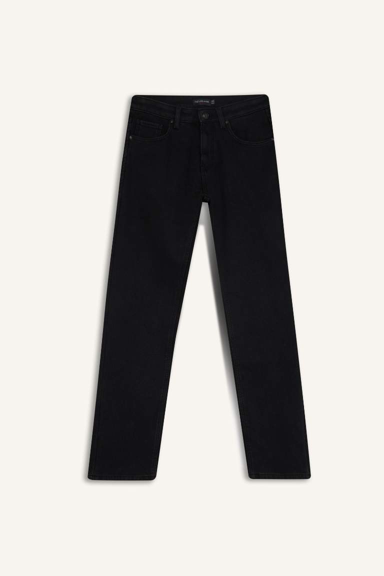 Sergio Regular Fit Normal Kalıp Normal Bel Boru Paça Siyah Jean Pantolon