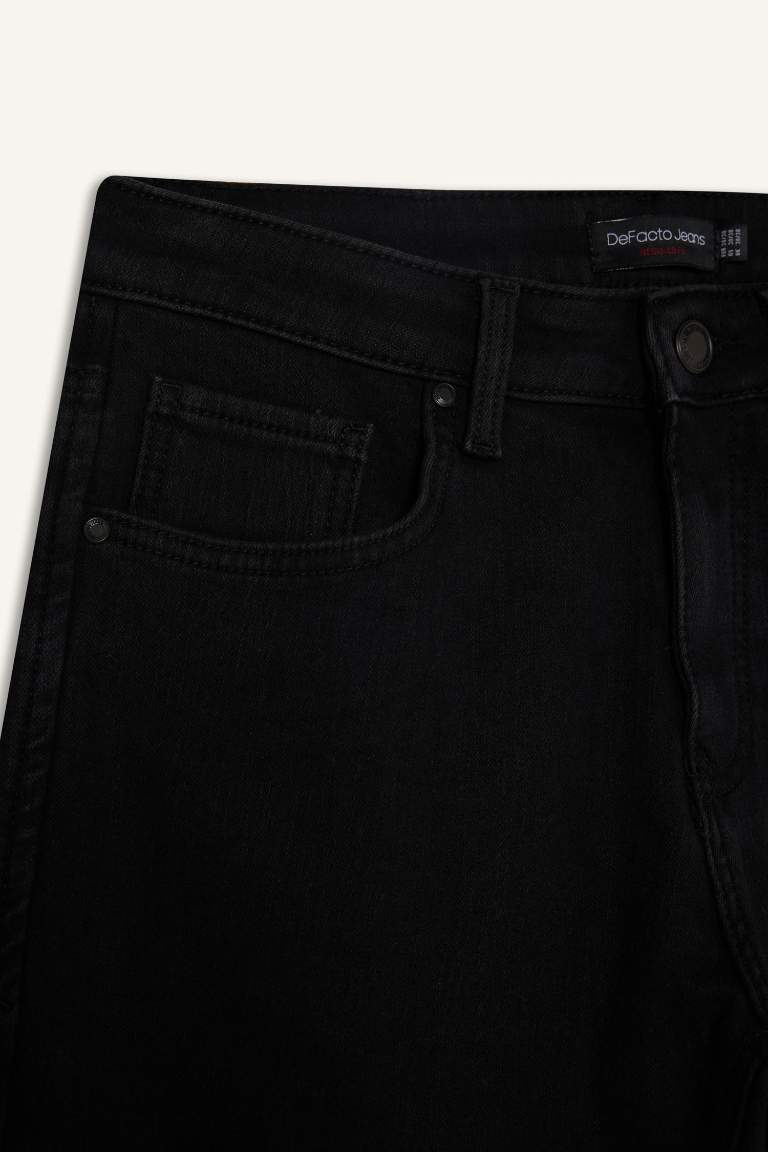 Sergio Regular Fit Normal Kalıp Normal Bel Boru Paça Siyah Jean Pantolon