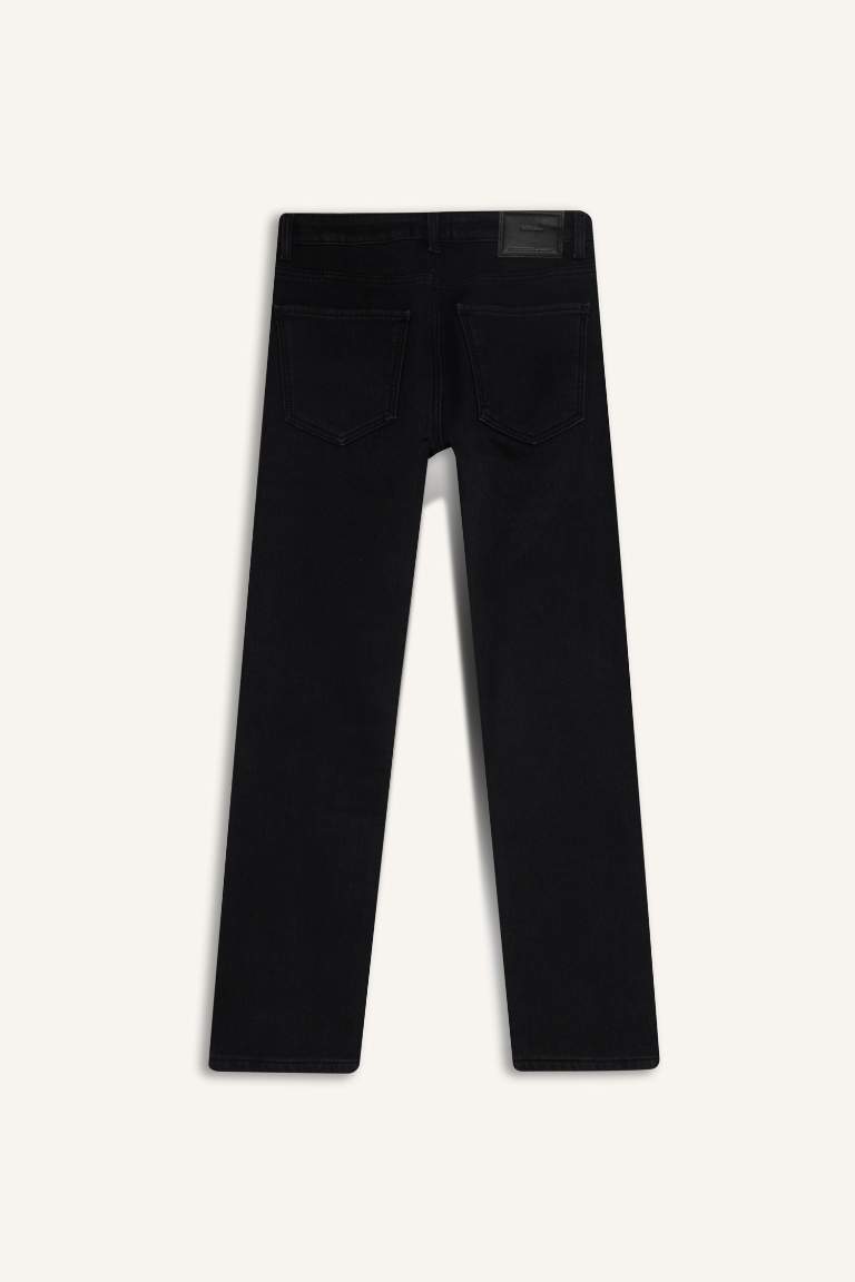 Sergio Regular Fit Normal Kalıp Normal Bel Boru Paça Siyah Jean Pantolon
