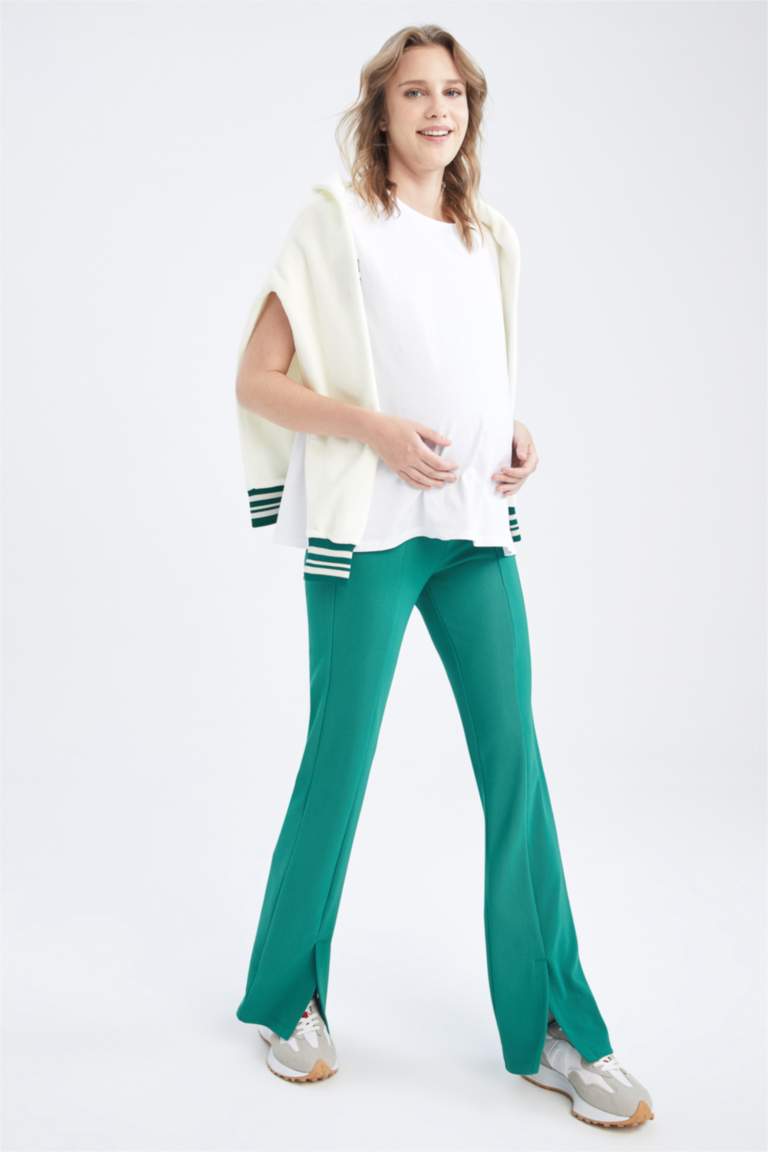 Hamile Regular Fit Bisiklet Yaka Kolsuz %100 Pamuk Tişört