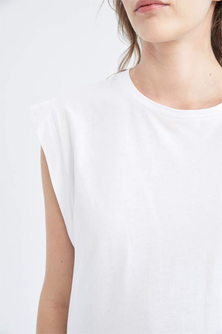 Hamile Regular Fit Bisiklet Yaka Kolsuz %100 Pamuk Tişört