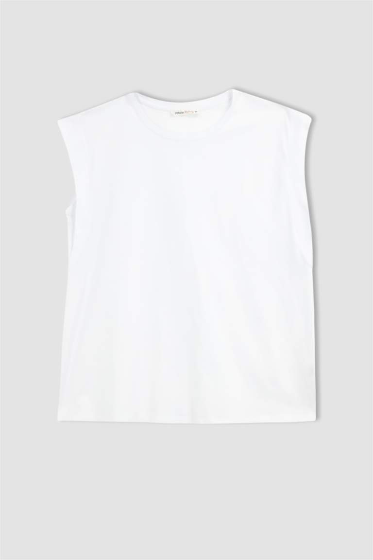 Hamile Regular Fit Bisiklet Yaka Kolsuz %100 Pamuk Tişört