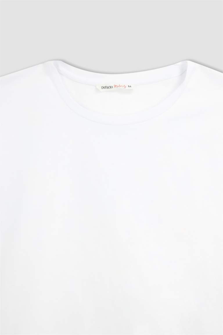 Hamile Regular Fit Bisiklet Yaka Kolsuz %100 Pamuk Tişört